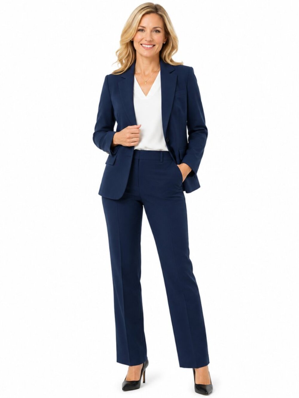NWT Cicy Bell Navy Blue One Button Blazer Jacket Sz M